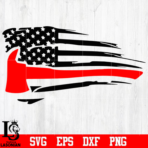 Fire Axe and Weathered Flag svg,eps,dxf,png file