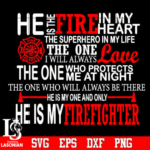 Fire love firefighter Svg Dxf Eps Png file