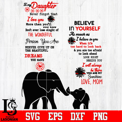 Firefighter Daughter i love the wonderful, dreams Svg Dxf Eps Png file