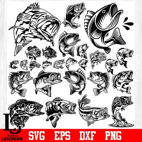 Fishing bundle 3 svg eps dxf png file