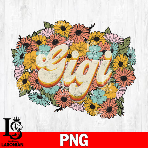 Florals Retro Gigi Sublimation  Png file