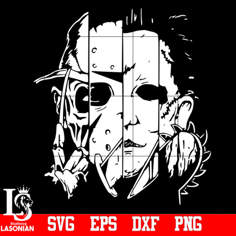 Freddy Jason Michael Myers and Leather face Squad svg,eps,dxf,png file