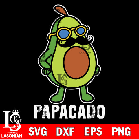 Funny Design Avocado Dad Papacado  svg dxf eps png file Svg Dxf Eps Png file