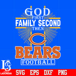 God First Family Second Chicago Bears Football Svg Dxf Eps Png file