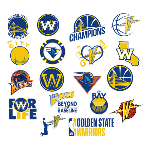 Bundle Golden State Warriors NBA Basketball Logo svg eps dxf png file