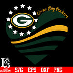 Green Bay Packers Heart,Green Bay Packers Love svg,eps,dxf,png file