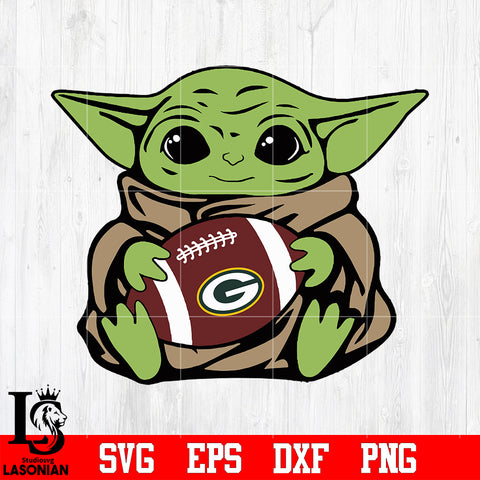 Green Bay Packers Baby Yoda, Baby Yoda svg eps dxf png file