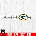 Green Bay Packers Beat Heart svg eps dxf png file