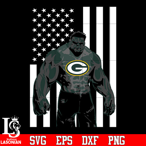 Green Bay Packers hulk flag svg eps dxf png file