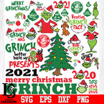 Grinch Bundle 30 file svg, bundle Christmas 2021 svg eps png dxf file