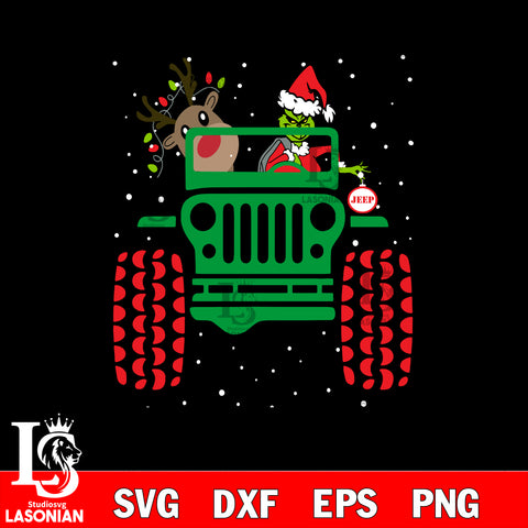 Grinch Drive Jeep SVG, Grinch Christmas svg eps dxf png file