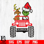Grinch And Dog Jeep Christmas svg eps dxf png file