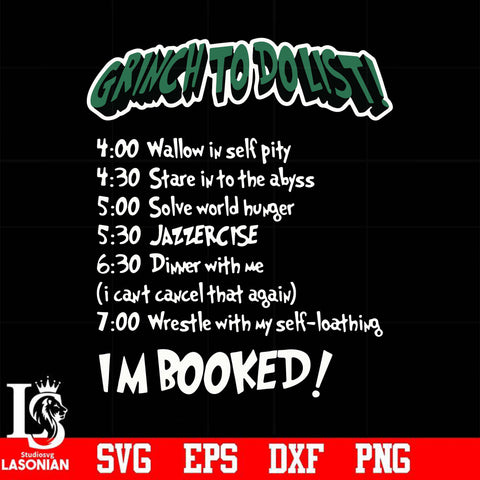 Grinch to do list svg, christmas svg, png, dxf, eps digital file
