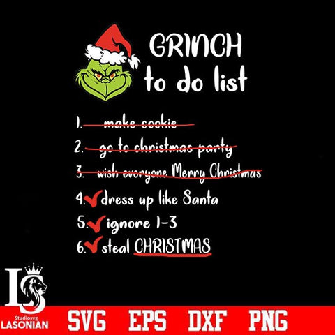 Grinch to do list svg, christmas svg, png, dxf, eps digital file