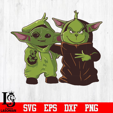 Grinch with the child baby yoda svg, png, dxf, eps digital file
