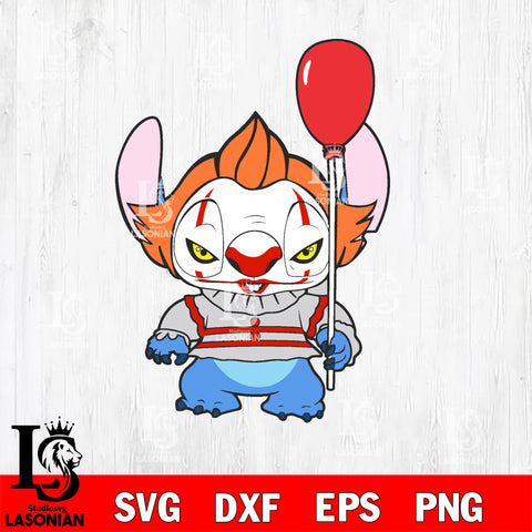 Pennywise stitch halloween svg, halloween svg eps dxf png file
