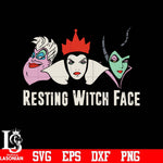Resting witch face svg, halloween svg, png, dxf, eps digital file