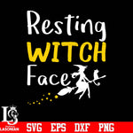 Resting witch face svg, halloween svg, png, dxf, eps digital file