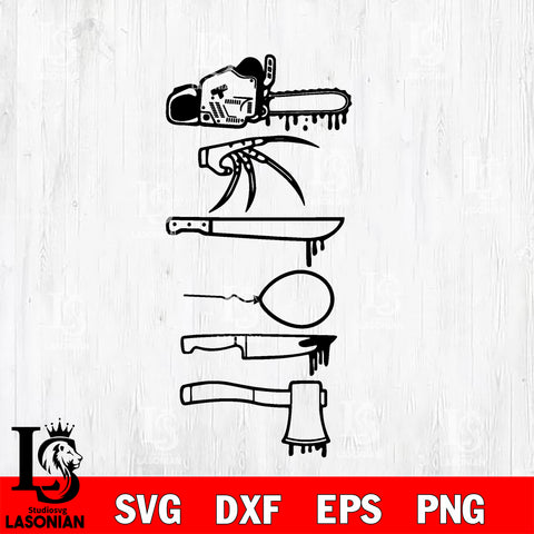 Horror Movie Weapons svg eps dxf png file