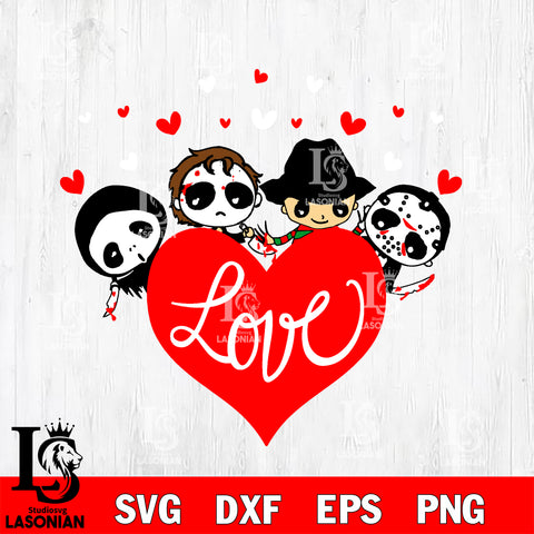 Horror Movie Chibi Valentine svg eps dxf png file