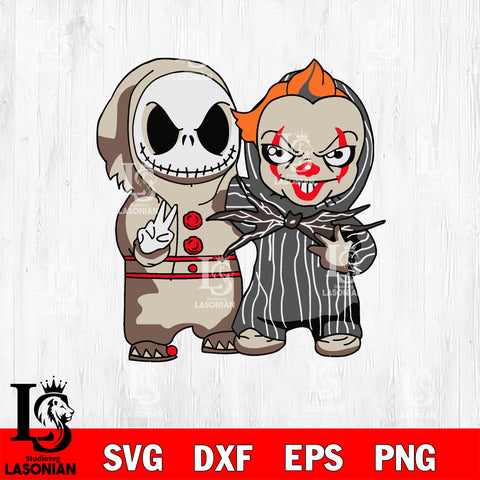 Baby Jack Skellington and Pennywise Halloween svg eps dxf png file
