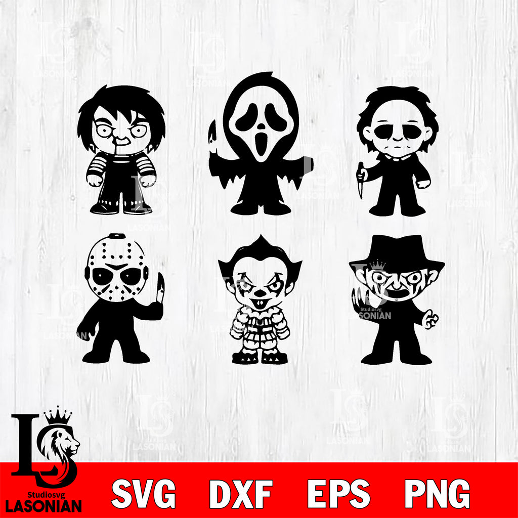 Horror Characters Custom Horror Movie Characters Bundle svg eps dxf png file – lasoniansvg