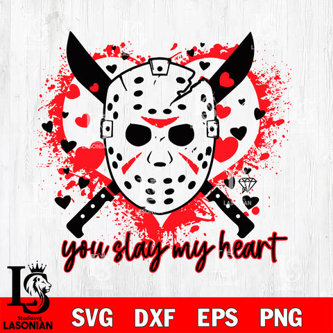 Jason voorhees horror you slay my heart svg eps dxf png file