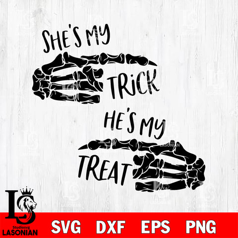 She is my trick He is my treat svg eps dxf png file