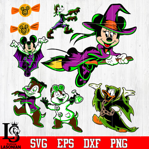 Bundle Halloween Mickey & Friends Disney svg eps png dxf file