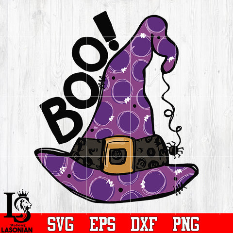 With Hat Boo Halloween svg eps png dxf file