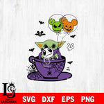 Halloween Baby yoda In Cup Balloon, yoda jack svg svg eps dxf png file