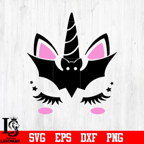 Halloween Unicorn, Bat Unicorn Print, Halloween svg eps dxf png file