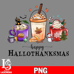 Happy Hallothanksmas Coffee 12 PNG file, digital download