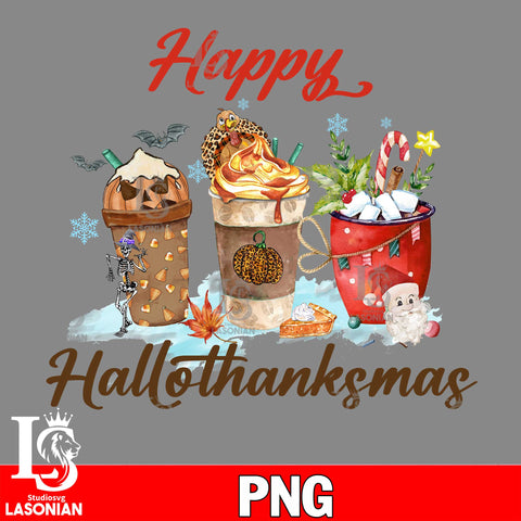 Happy Hallothanksmas Coffee 13 PNG file, digital download