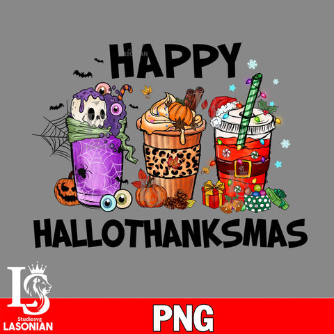 Happy Hallothanksmas Coffee 14 PNG file, digital download