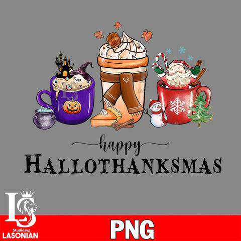 Happy Hallothanksmas Coffee 16 PNG file, digital download