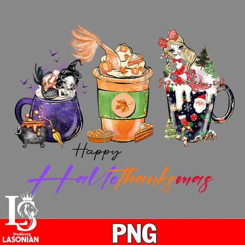 Happy Hallothanksmas Coffee 3 PNG file, digital download