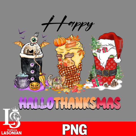 Happy Hallothanksmas Coffee 4 PNG file, digital download