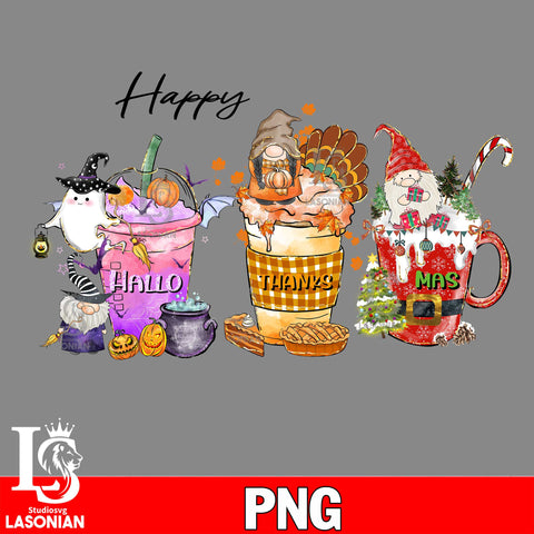 Happy Hallothanksmas Coffee 8 PNG file, digital download