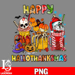 Happy Hallothanksmas Coffee PNG file, digital download