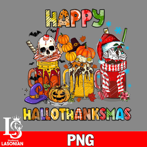 Happy Hallothanksmas Coffee PNG file, digital download