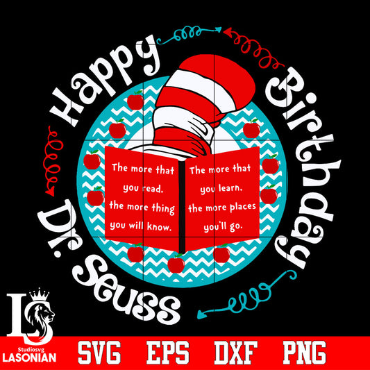 Happy birthday Dr Seuss Svg Dxf Eps Png file
