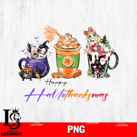 Happy hallothanksmas sublimation mermaid PNG file