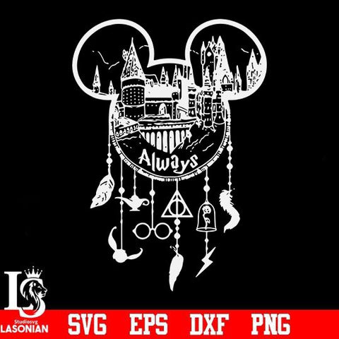 Harry Potter Always Mickey Mouse dream catcher svg, png, dxf, eps digital file