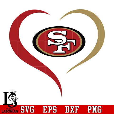 Heart San Francisco 49ers svg,dxf,eps,png file