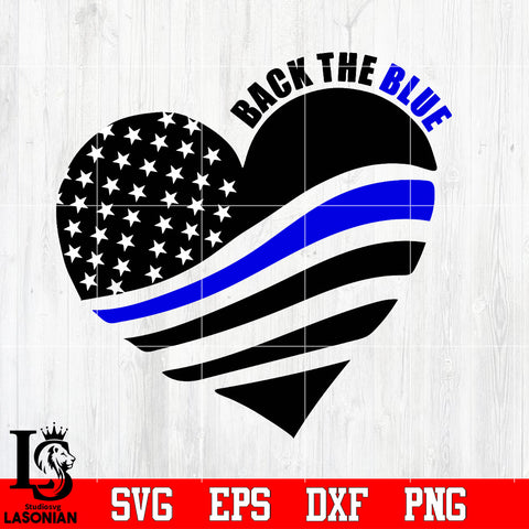 Heart police, Back the blue Svg Dxf Eps Png file