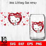 Hello Kitty valentines 16oz Libbey Can Glass, Valentines Day Tumbler Wrap svg eps dxf png file, digital download