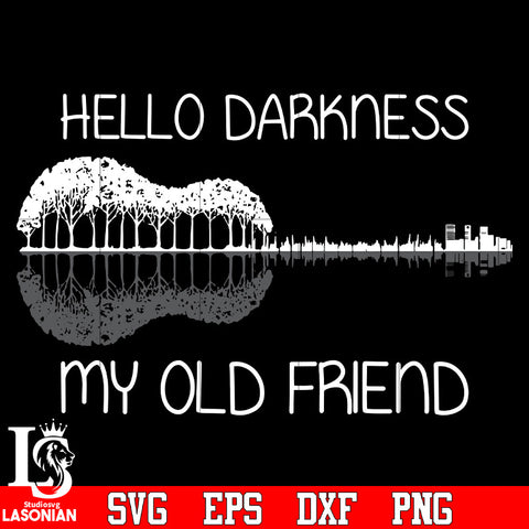 Hello Darkness My Old Friend Guitar svg eps png dxf file