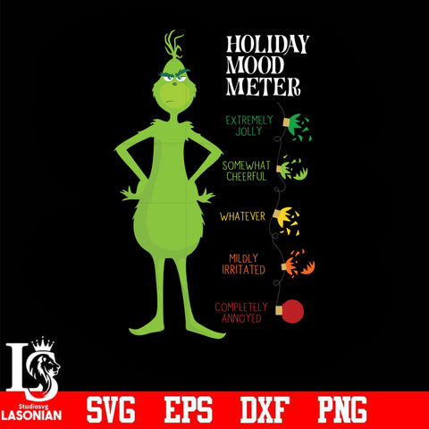 Holiday mood meter svg, grinch svg, png, dxf, eps digital file