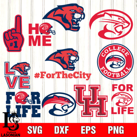 Bundle Logo Houston Cougars football svg eps dxf png file
